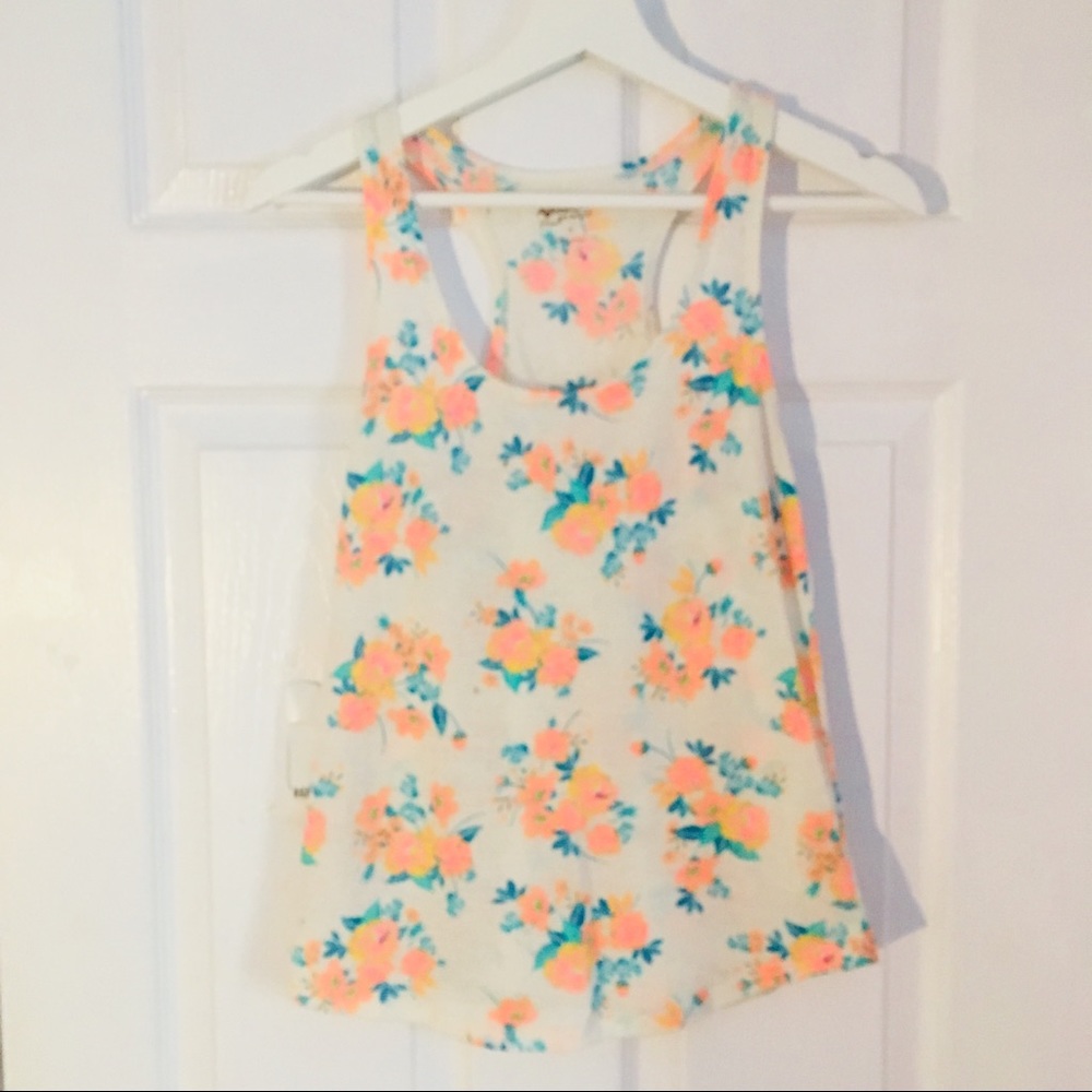 Arizona Jean Co. Flowered Racerback Tank Top